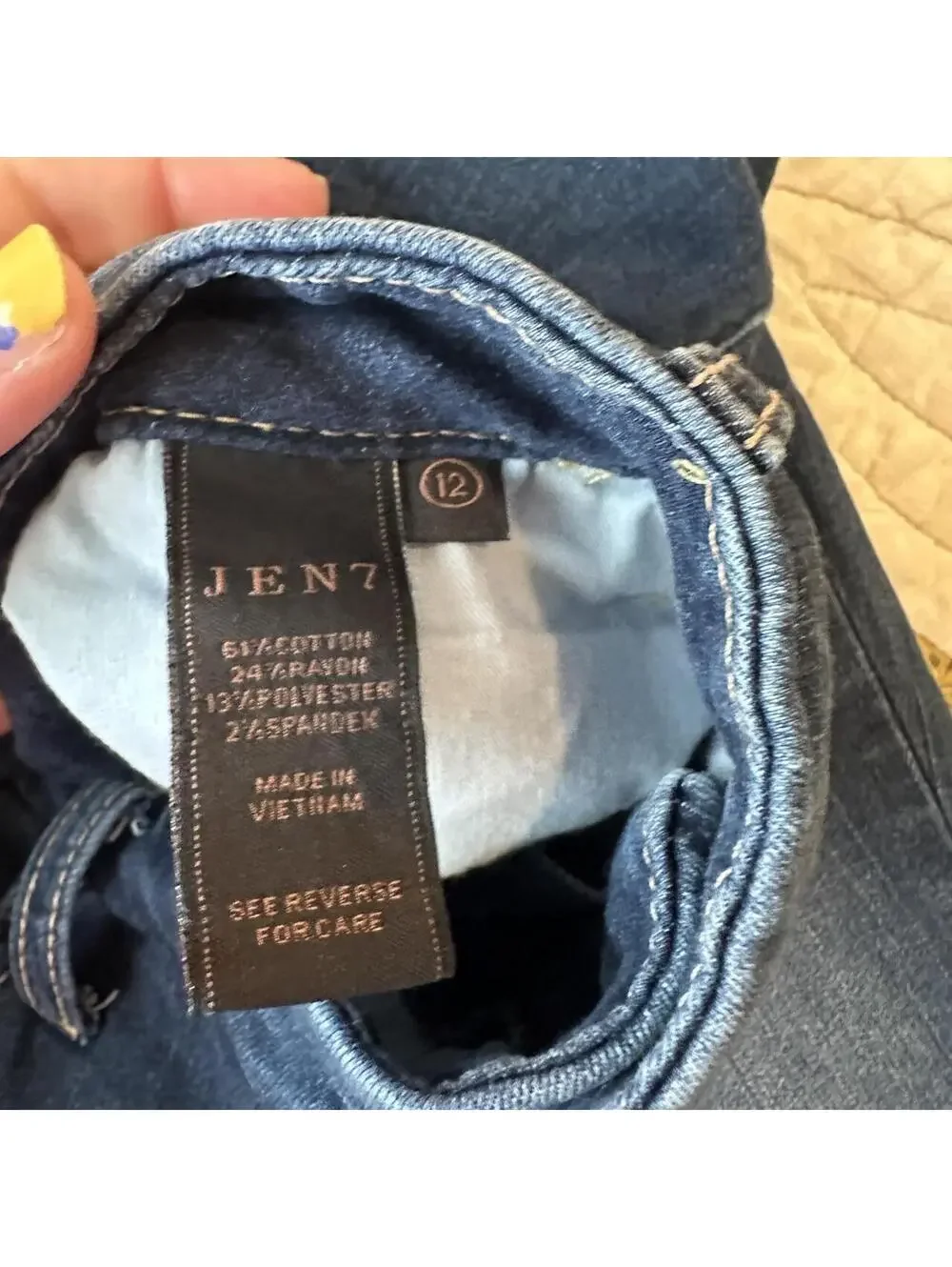 Jen7 by 7 For All Mankind slim bootcut jeans dark wash Size 12 western cowgirl